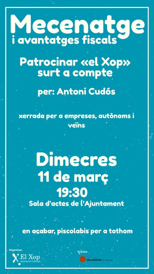 Xerrada: Mecenatge i avantatges fiscals